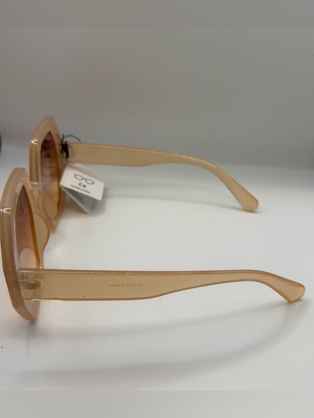 Sunset Orange Glitter Oversized Geometric Sunglasses NWT - Picture 2 of 3